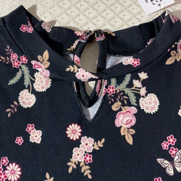 REDUCEDThe Children's Place Girl's Black Floral Dress Size M - NWT - Picture 3 of 6
